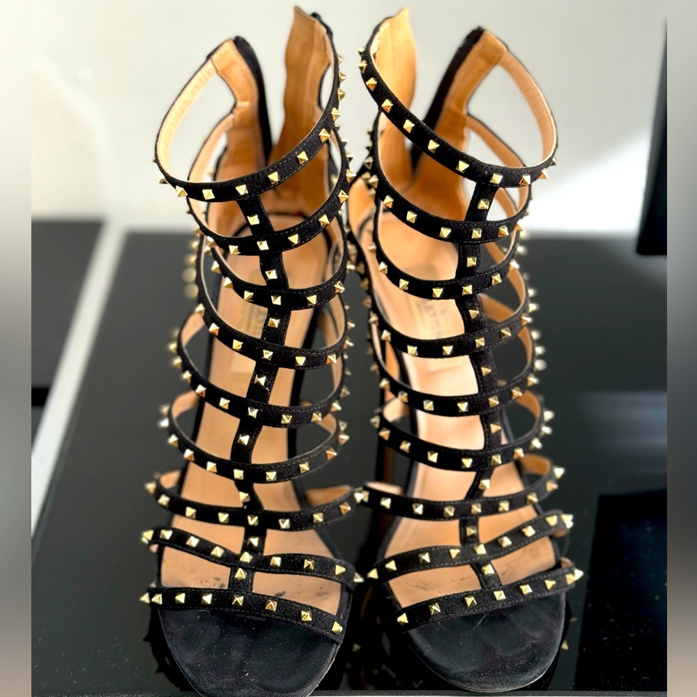 VALENTINO LOVESTUDS CAGED 105MM SANDAL IN BLACK - Picture 5 of 5